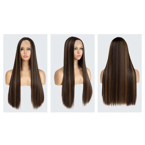 Golden Brown Highlight Lace Front Wig